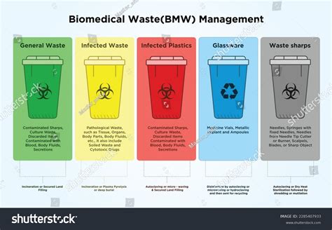 Bio Medical Waste Management Segregation Hospital Stock Vector Royalty
