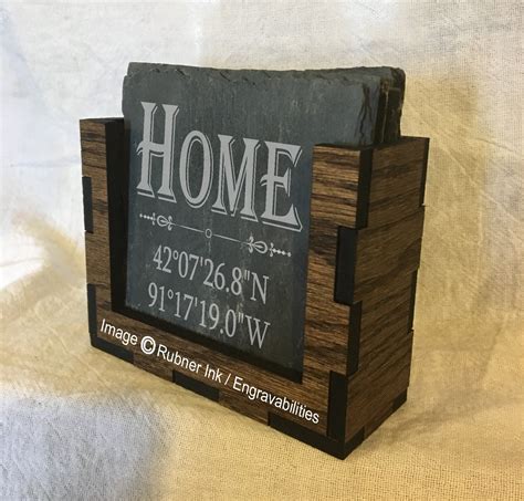 Personalised Home 4 Pack Of Slate Coasters Home Furniture And Diy