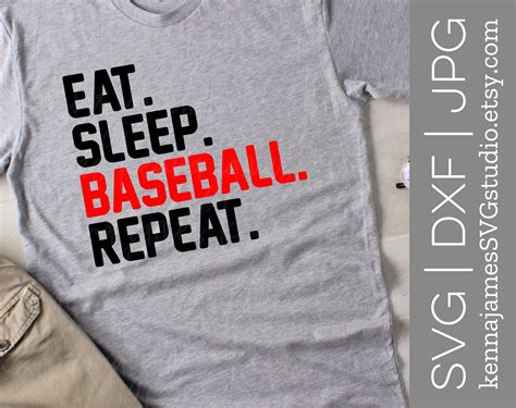 Eat Sleep Baseball Repeat Svg Baseball Svg Sports Svg Etsy