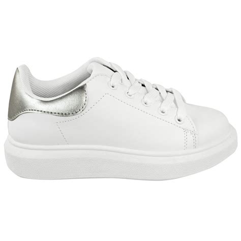 Kids Girls White Chunky Thick Sole Trainers Sneakers Alex Oversize Shoe