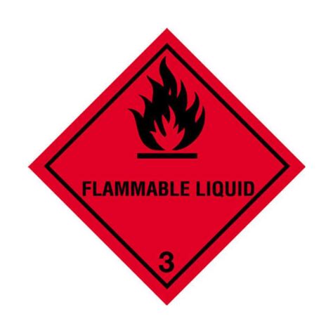 UN Hazard Warning Diamond Class 3 Flammable Liquids Hazchem Safety Ltd