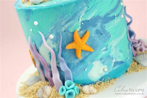 Marbled Buttercream Under The Sea Cake Tutorial Cakes By Lynz