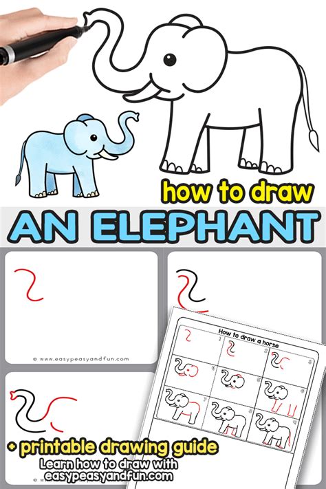 How To Draw An Elephant Step By Step Elephant Drawing Tutorial Easy