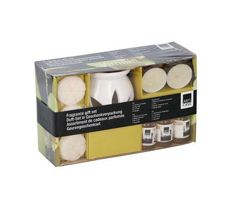 Ceramic Oil Burner Gift Set With Scented Glass Candle And Wax Melts Aromatic