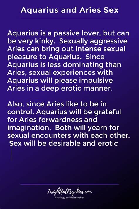 What attracts and repels him in relationships. Aquarius and Aries Compatibility - Air + Fire in 2020 ...