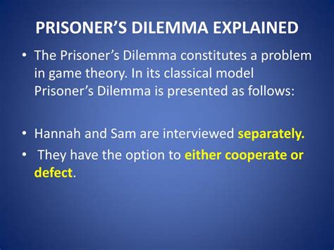 Ppt Prisoners Dilemma Powerpoint Presentation Free Download Id