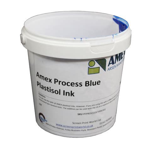 Amex Process Cyan Plastisol Ink Screen Print World