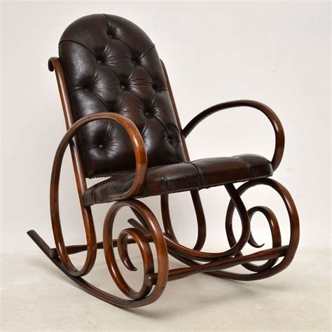 Antique Bentwood And Leather Rocking Chair By Thonet Marylebone Antiques