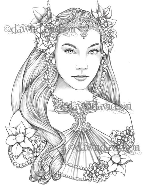 Beautiful Portraits Coloring Pages Printable Colouring For Adults