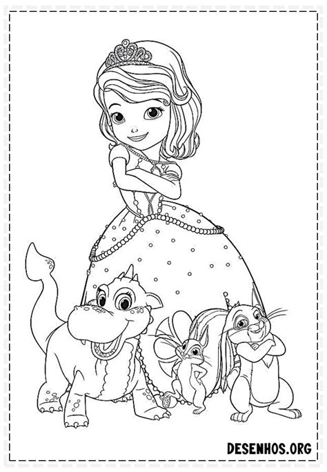 Desenho De Princesa Sofia E Seus Amiguinhos Para Colorir Tudodesenhos