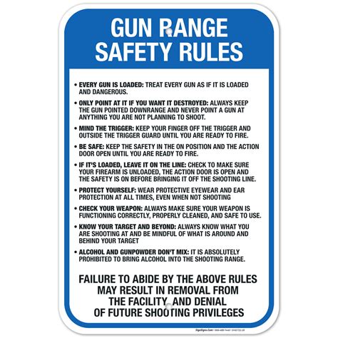 Gun Range Safety Rules Sign Si 65721