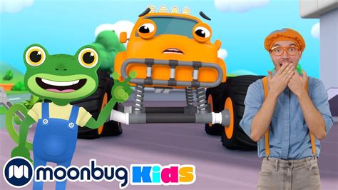 Blippi And Gecko Transportation Song New Moonbug Kids Youtube