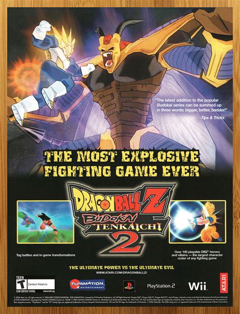 2006 Dragon Ball Z Budokai Tenkaichi 2 Ps2 Print Ad Poster Official Dbz Game Art Ebay