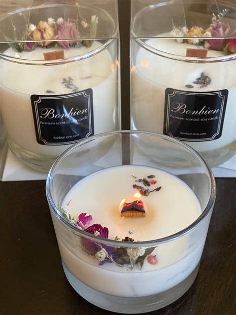Soy Candles Dried Flower Candlerose Etsy Diy Candles Scented
