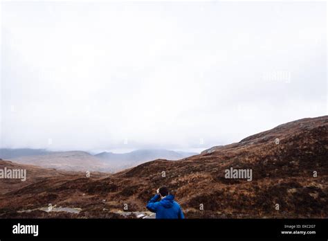 Man Hiking Glencoe Scottish Highlands Scotland Stock Photo Alamy