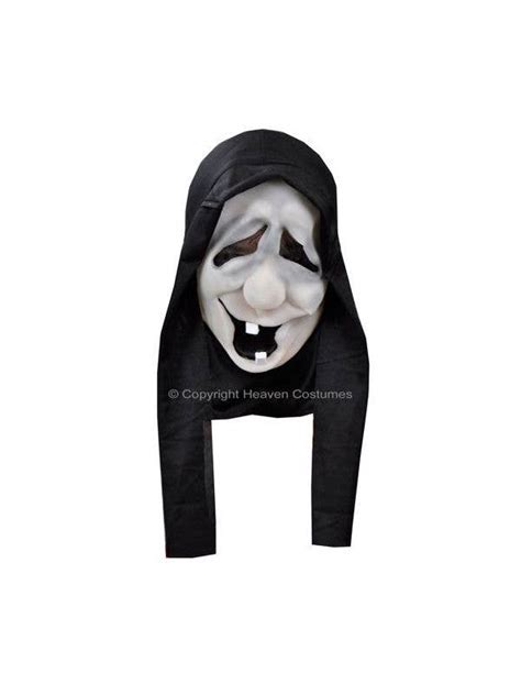 Glow In The Dark Witch Face Mask Hooded Witch Halloween Mask