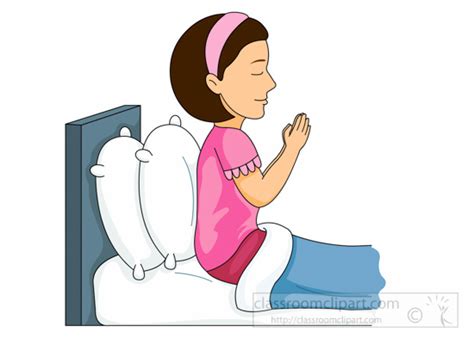 Christian Clipart Clipart Girl Praying Before Sleep Clipart 6212