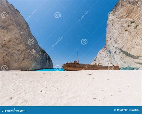 The Famous Shipwreck Beach Zakynthos Stock Image Image Of Europe