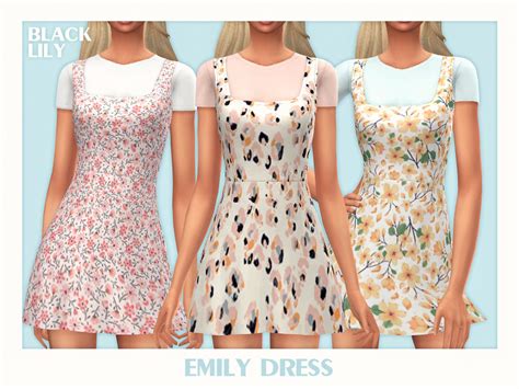 Emily Dress By Black Lily Created For The Sims 4 Emily Cc Finds