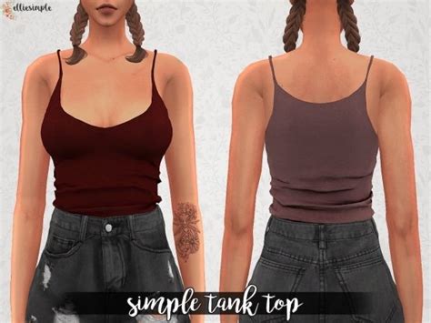 The Sims 4 Elliesimple Simple Tank Top Simple Tank Tops Sims 4