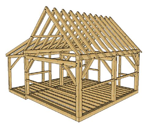 This option allows you to decide whether you want rear posts or not. 16x20 Timber Frame Cabin with Lean-To | Timber frame cabin ...