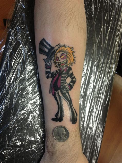 Small Color Beetlejuice Tattoo From Today Done By Bob Price At Inferno