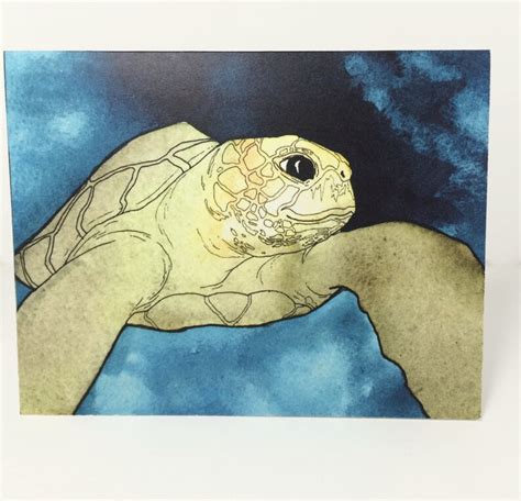 Sea Turtle Note Cards Ocean Themed Stationery Present Etsy