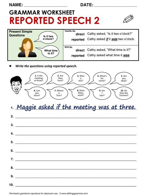 English Worksheets Reported Speech Worksheets Page 2 Gambaran