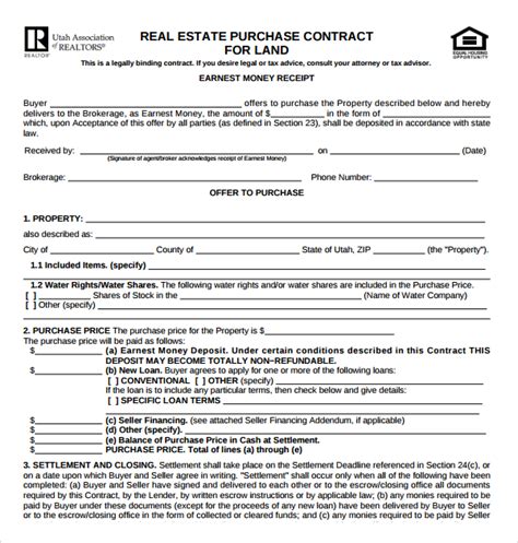 Free Printable Real Estate Wholesale Contract