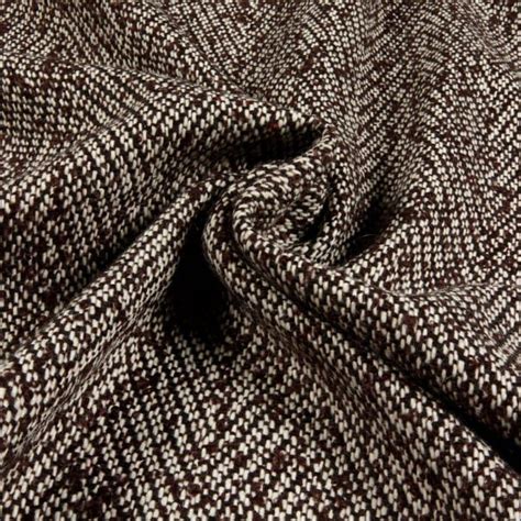 Fabric Merchants Wool Blend Woven Stitched Two Tone Brownivory
