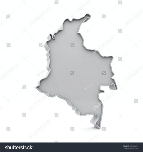 Colombia Simple 3d Map White Grey Stock Illustration 1661088874