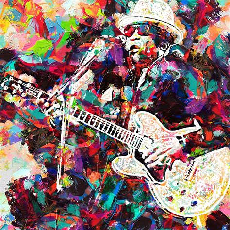 John Lee Hooker N American Blues Singer Songwriter Guitarist Oil Knife