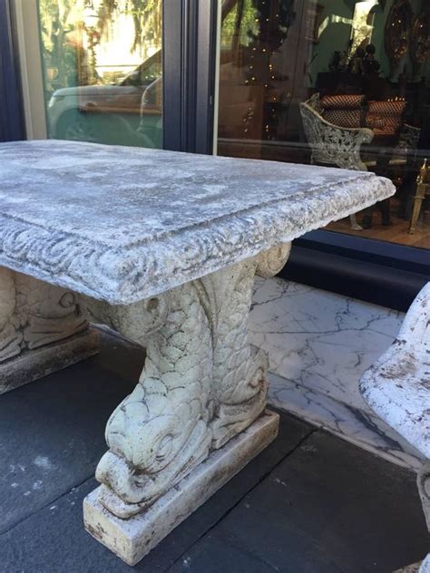 Stop in and see what's new. 19th Century Cast Stone Italian Garden Table with Dolphin ...