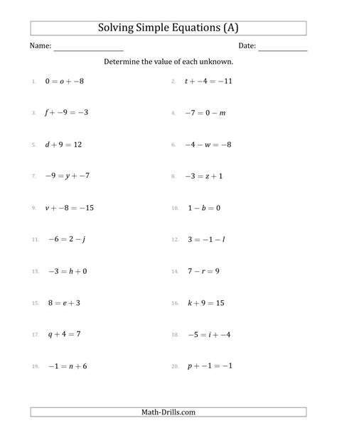 For example, since i want to make sure my students get accustomed to reviewing the various how to solve systems of 3 variable equations using elimination from solving for a variable worksheet, source:mathwarehouse.com. Solving Simple Linear Equations with Unknown Values ...