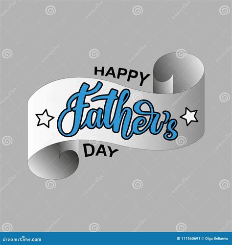 Happy Father S Day In Scroll Paper Stock Vector Illustration Of
