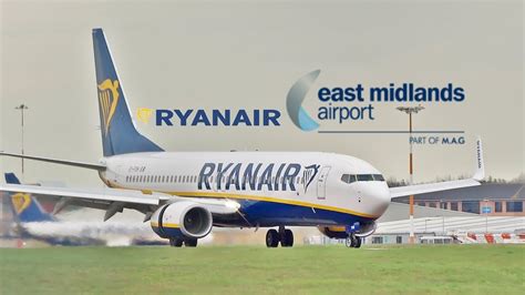 ryanair 737 crosswind landing at east midlands airport youtube