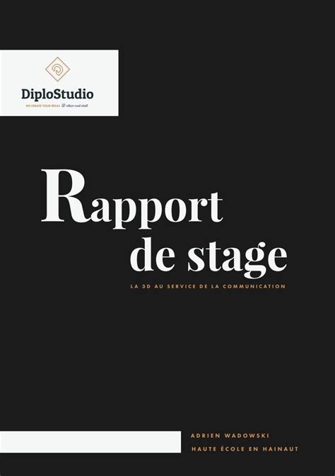 Rapport De Stage Diplostudio Modèle De Rapport Exemple De Rapport