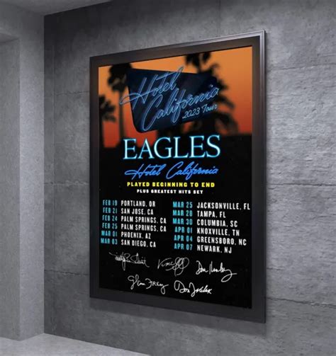 Eagles Hotel California Tour Poster Picclick Uk