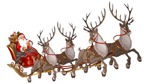 Reindeer Pulling Santa S Sleigh Clipart 10 Free Cliparts Download