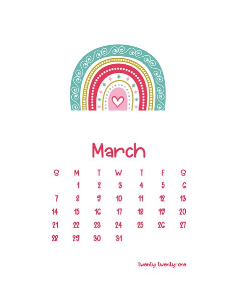 Printable Blank Rainbow Calendar Carrie Elle Rainbow Monthly Calendar