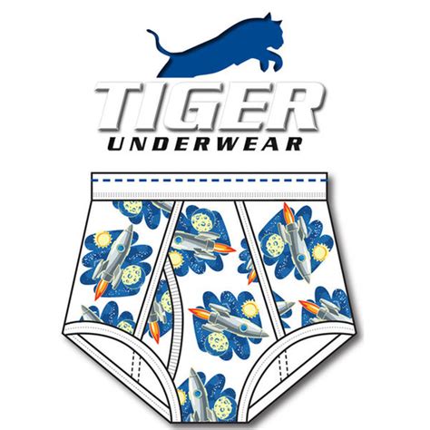 Mens Rocket Print Double Seat Brief Tiger Underwear