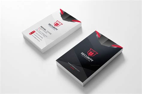 security company vertical business card design template
