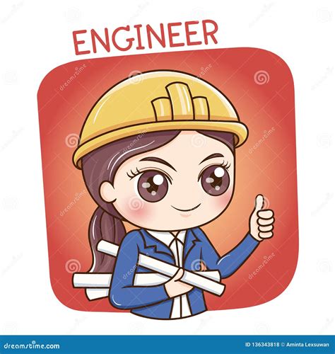Female Engineervector Stock Vector Illustration Of Project 136343818
