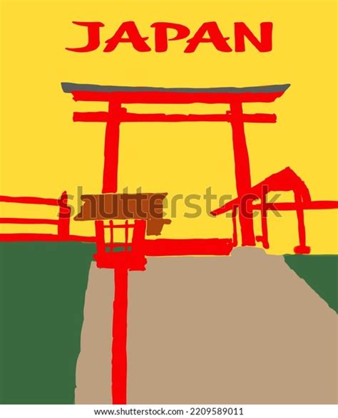 Vector Illustration Japanese View Asian Illustration Stock Vector