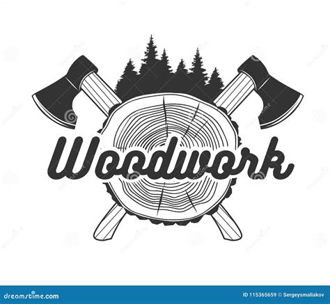 Woodworking Logo Template Stock Vector Illustration Of Hammer 115365659