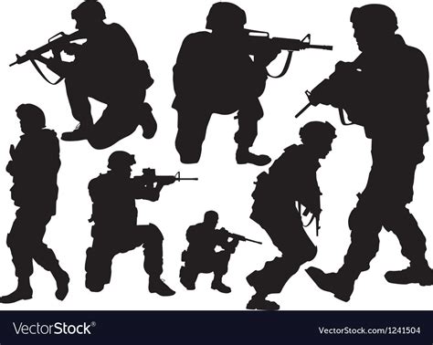 Silhouettes Soldiers Royalty Free Vector Image