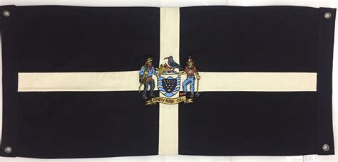 Jba 20 X 40 Stitched Cornwall Flag With Embroidered Crest