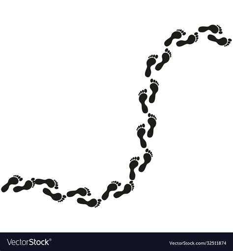 Path Human Footprints Royalty Free Vector Image