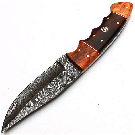 Full Tang Custom Handmade Damascus Steel Hunting Skinning Knife Kbs
