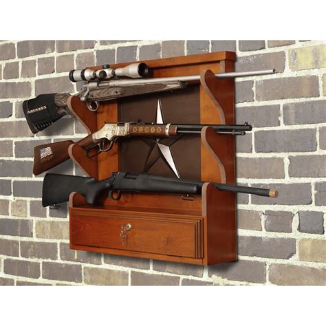 American Furniture Classics Lone Star 3 Gun Wall Rack With Locking
